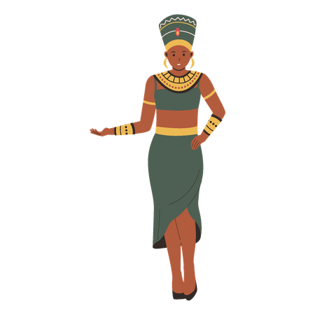 Egyptian Woman standing with pose  Illustration