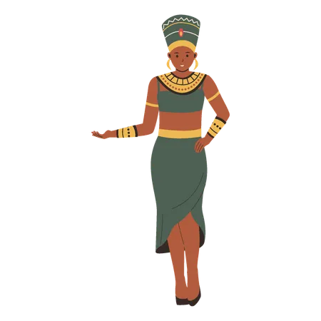 Egyptian Woman standing with pose  Illustration