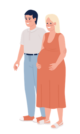 Ehemann mit schwangerer Frau  Illustration