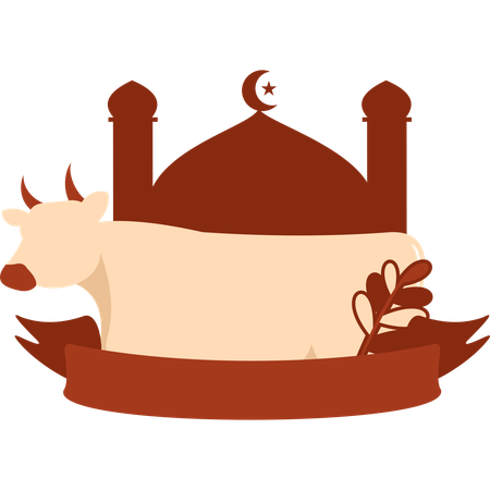 Eid_Adha_Greeting_with_Cow  Illustration