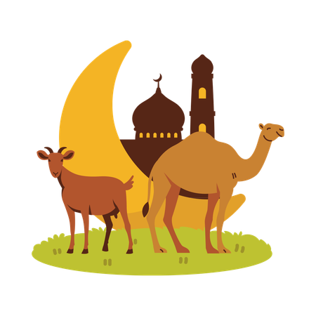 Eid Al-Adha Animals  Illustration