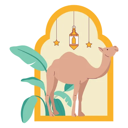 Eid Al Adha Camel Illustration