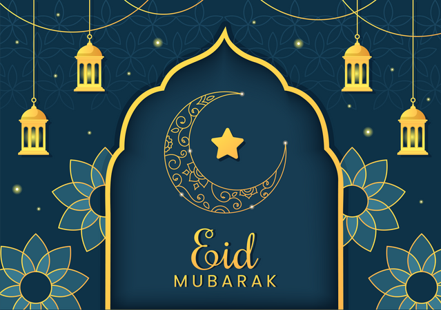 Eid Al Adha, Eid Mubarak  Illustration