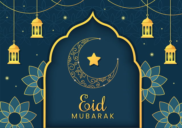 Eid Al Adha, Eid Mubarak  Ilustración