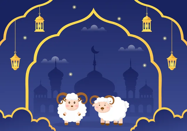 Eid al Adha goat  Illustration