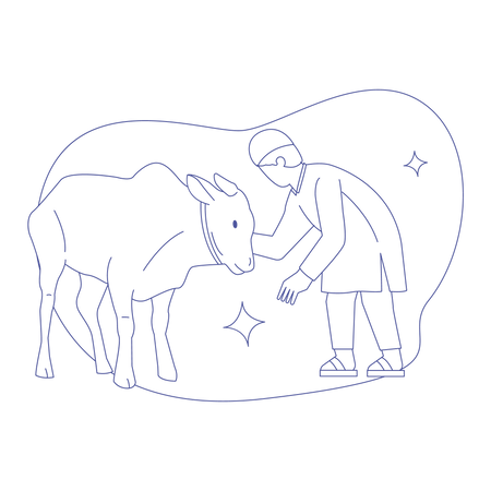 Eid Al Adha Sacrificial Cow Illustration