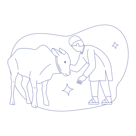 Eid Al Adha Sacrificial Cow  Illustration