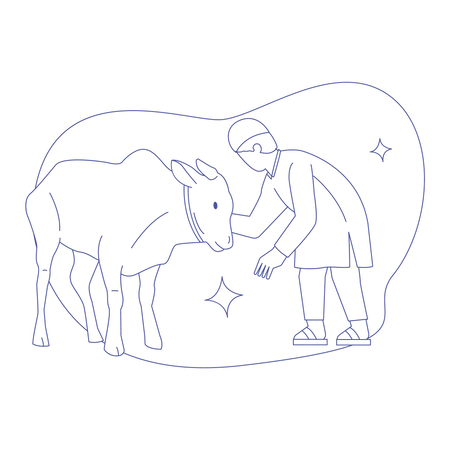 Vaca sacrificial de Eid Al Adha  Ilustração