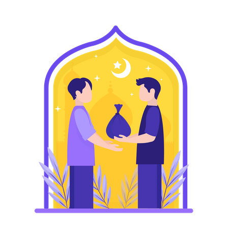 Eid Al Fitr Donation  Illustration