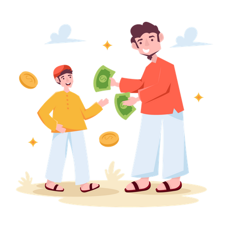 Eid Cash  Illustration