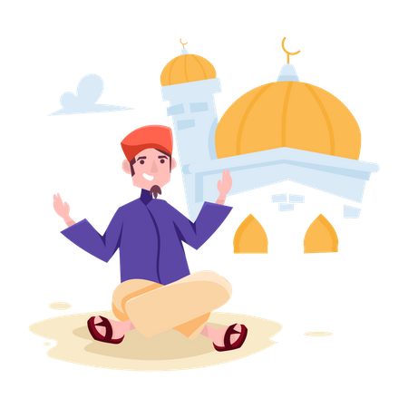 Eid-Gebet  Illustration