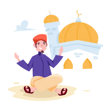 Eid-Gebet  Illustration