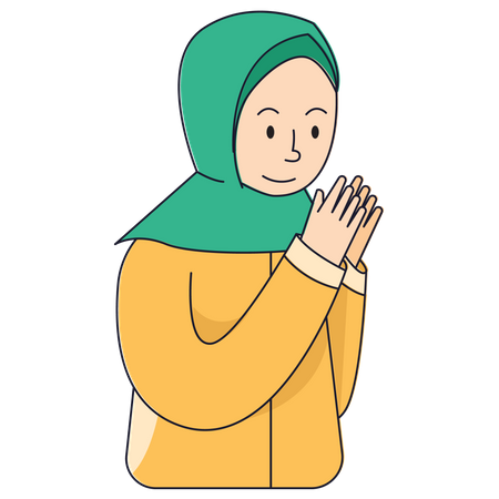 Eid Islamic Girl Illustration