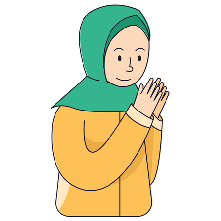 Eid Islamic Girl  Illustration