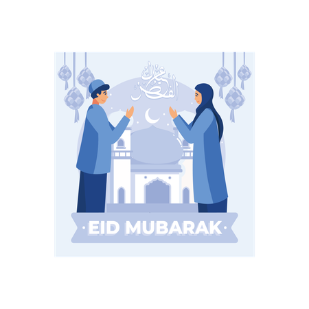 Eid-mubarak celebration  Illustration