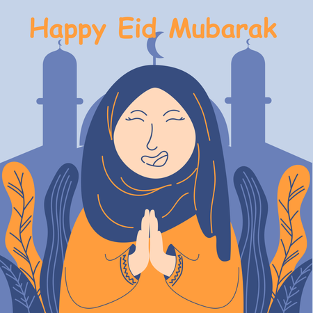 Eid Mubarak Greating Card  Illustration