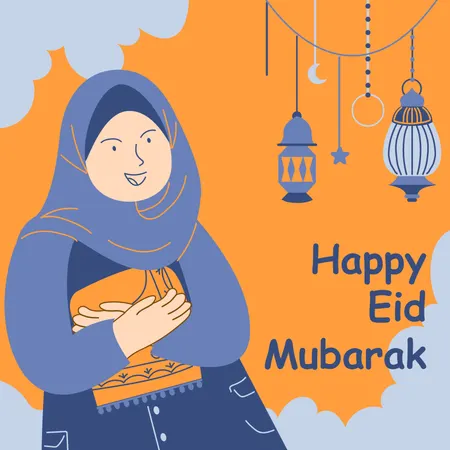 Eid Mubarak Greating Card  Illustration