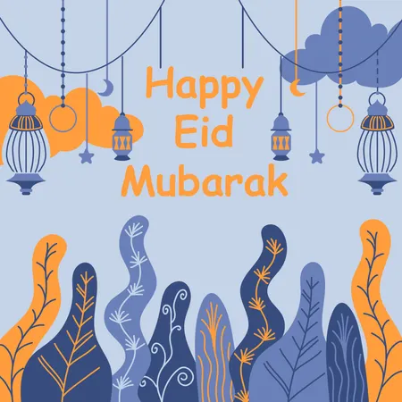 Eid Mubarak Greating Card  Illustration