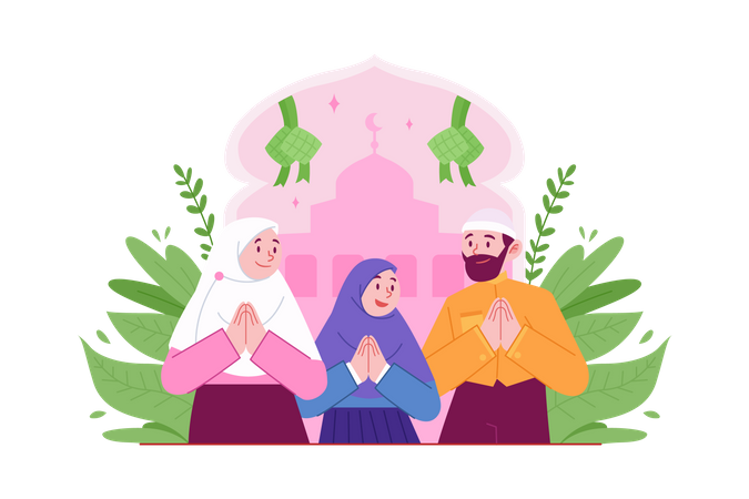 Eid Prayer Illustration