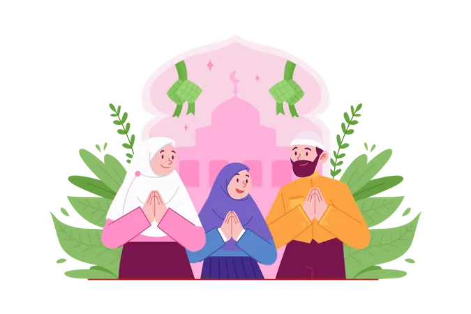 Eid Prayer Illustration