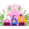 illustrations of eid prayer