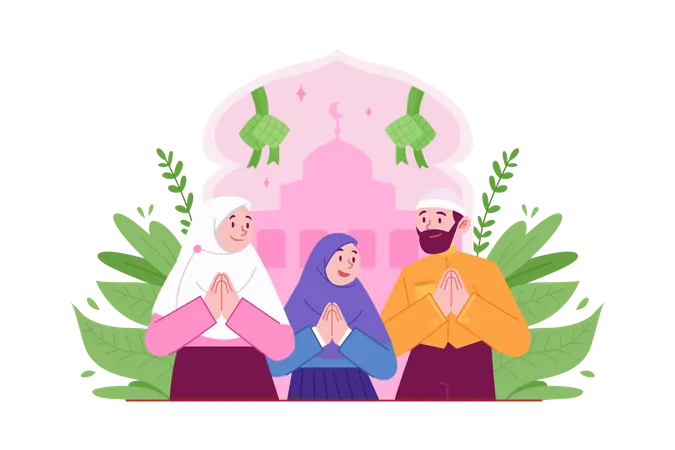 Eid Prayer  Illustration