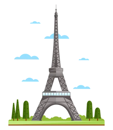 Eiffel Tower In Paris  Illustration