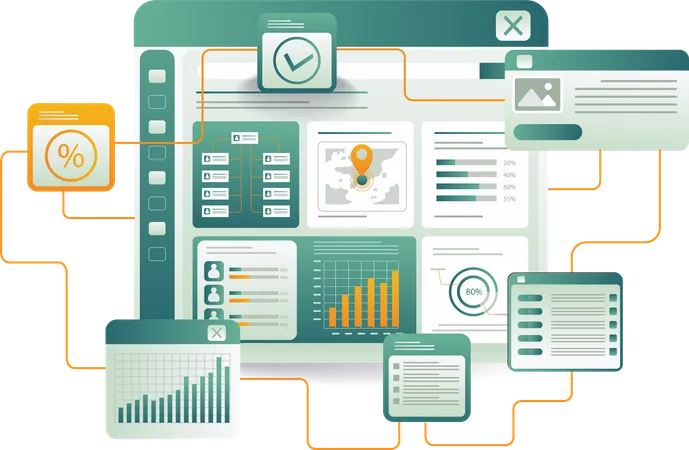 Ein Computerbildschirm, der Daten anzeigt  Illustration