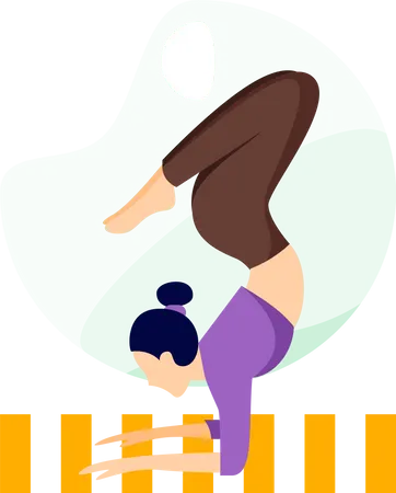 Ein Mädchen macht zu Hause Yoga  Illustration