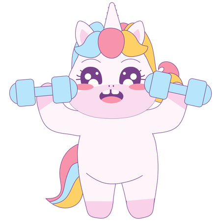 Einhorn Gewichtheben  Illustration