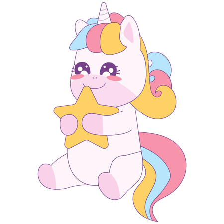 Einhorn hält Stern  Illustration