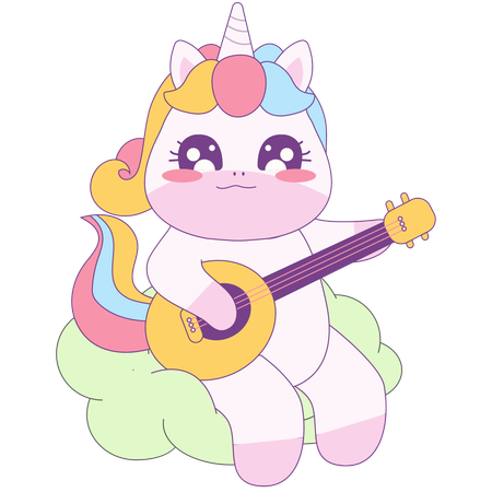 Einhorn spielt Gitarre  Illustration