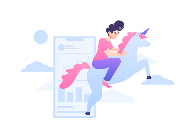 Einhorn-Startup  Illustration