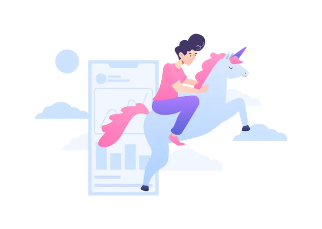 Einhorn-Startup  Illustration