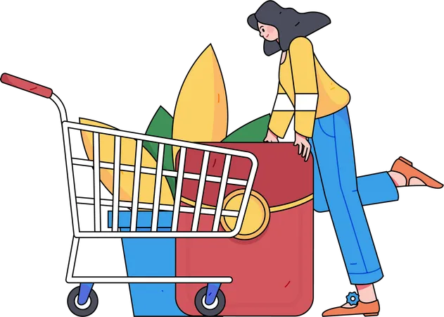 Shopping-Angebot mit Rabatt-label  Illustration