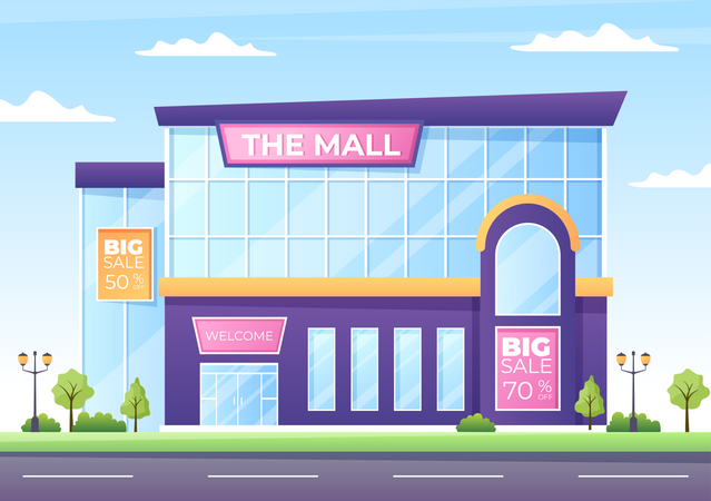 Einkaufszentrum Gebäude  Illustration