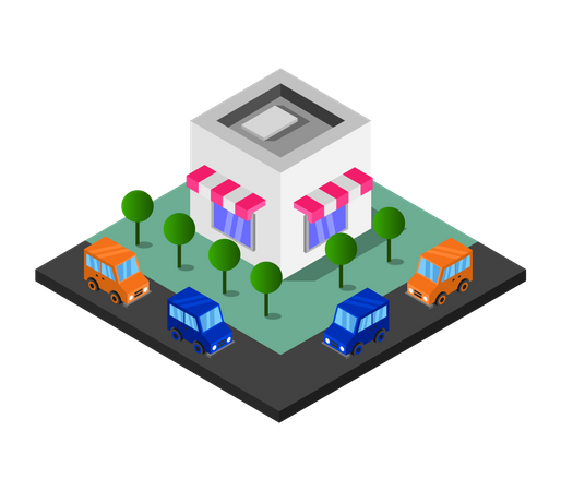Einkaufszentrum  Illustration