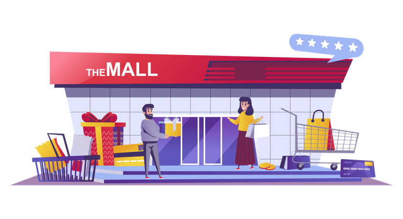 Einkaufszentrum  Illustration