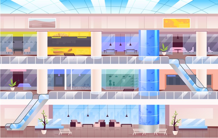 Einkaufszentrum  Illustration