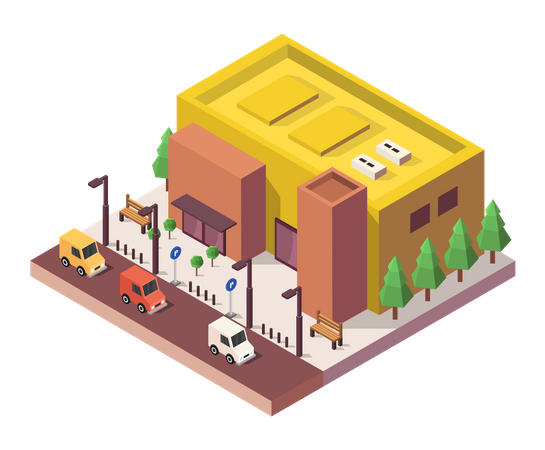 Einkaufszentrum  Illustration