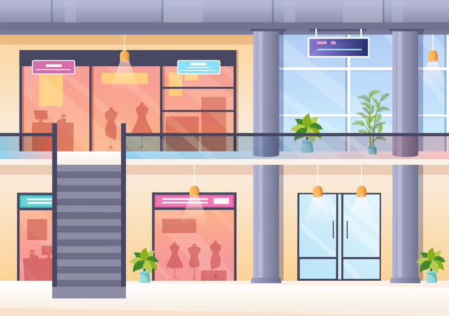 Einkaufszentrum  Illustration