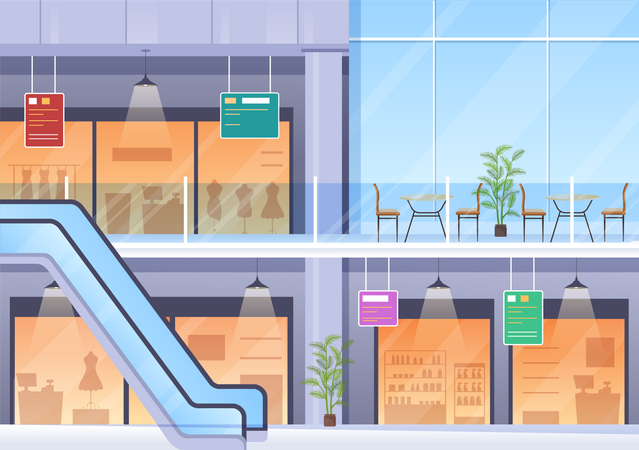 Einkaufszentrum  Illustration