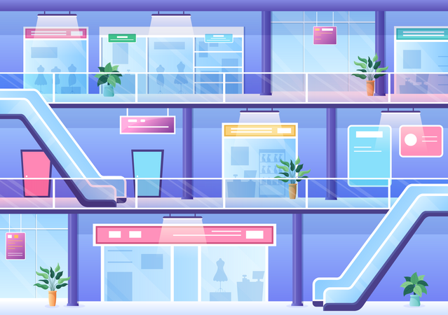 Einkaufszentrum  Illustration