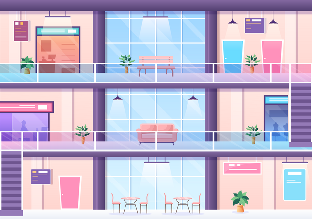Einkaufszentrum  Illustration