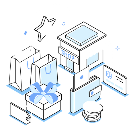 Einkaufszentrum  Illustration