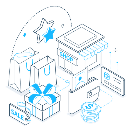 Einkaufszentrum  Illustration