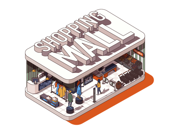 Einkaufszentrum  Illustration