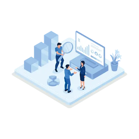 Einkommen analysieren  Illustration