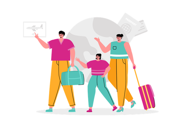 Einwanderungsberater am Flughafen  Illustration