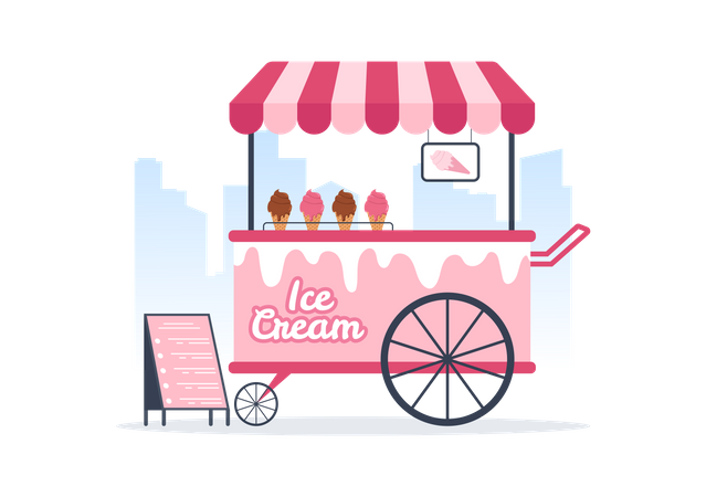 Eiscreme-Stall  Illustration